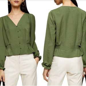 NEW Topshop Millie Twill Tea Top